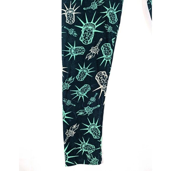 LuLaRoe Tall & Curvy High Rise NYC Statue of Liberty Leggings Womens Medium Tall - Picture 3 of 6